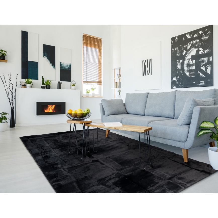 RABBIT 3D Rug 120x170 cm Black