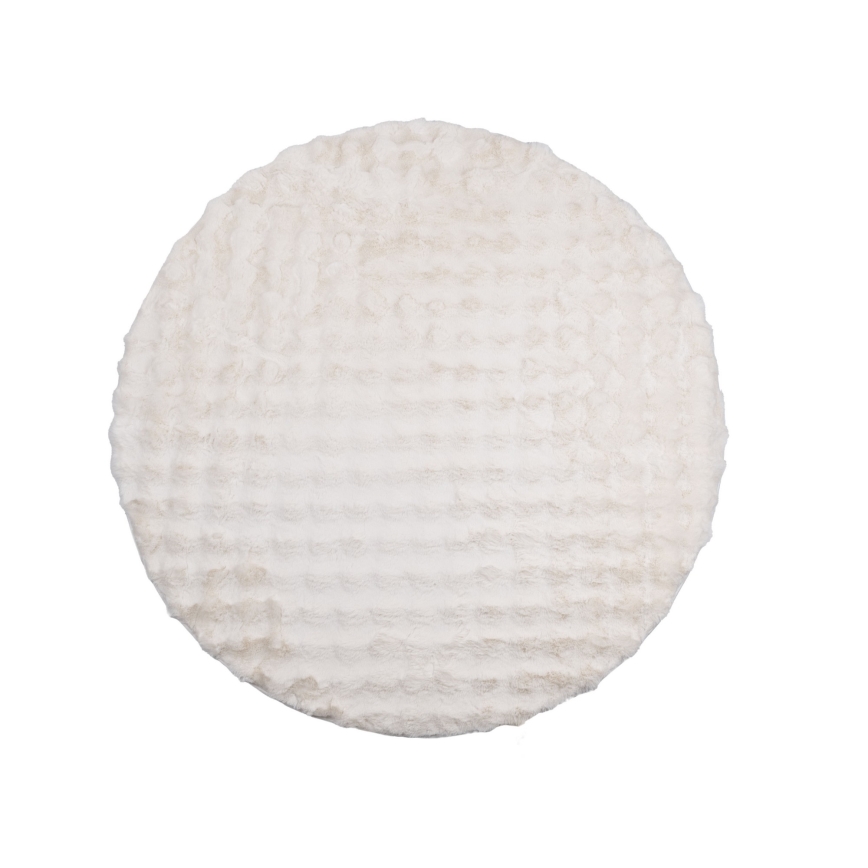 RABBIT BUBBLE 160 cm Round Rug — Cream