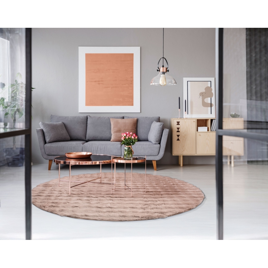 RABBIT BUBBLE Round Rug 160 cm, Beige
