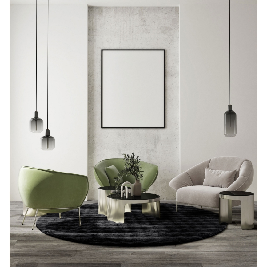 RABBIT BUBBLE Round Rug, 160 cm, Black