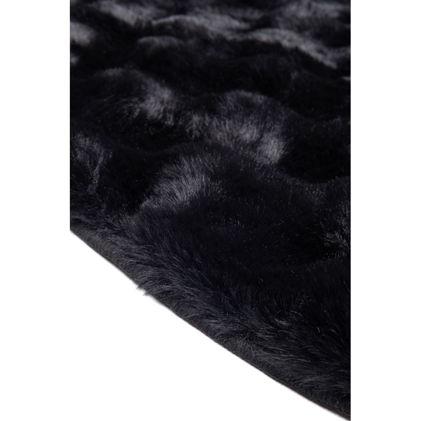 RABBIT BUBBLE Round Rug, 160 cm, Black