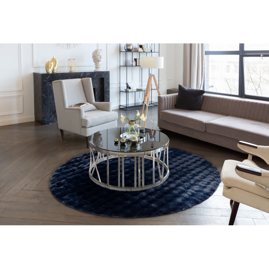 RABBIT BUBBLE Round Rug 160 cm Blue
