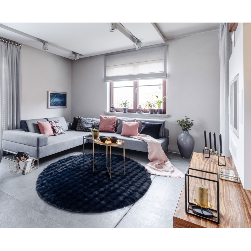 RABBIT BUBBLE Rug, 160 cm — Dark Blue