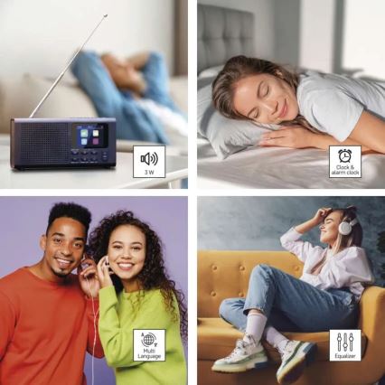 Radio DAB DAB+ FM 3W/5V/4xAA black