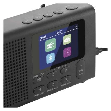 Radio DAB DAB+ FM 3W/5V/4xAA black