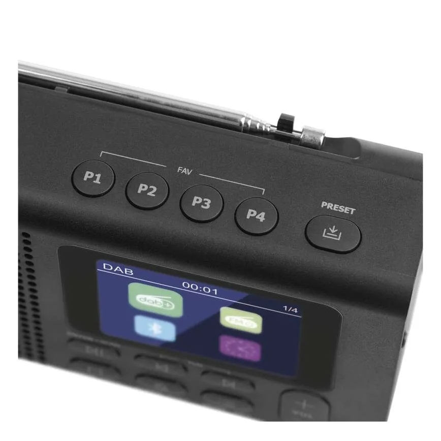 Radio DAB DAB+ FM 3W/5V/4xAA black