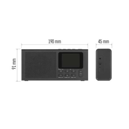 Radio DAB DAB+ FM 3W/5V/4xAA black