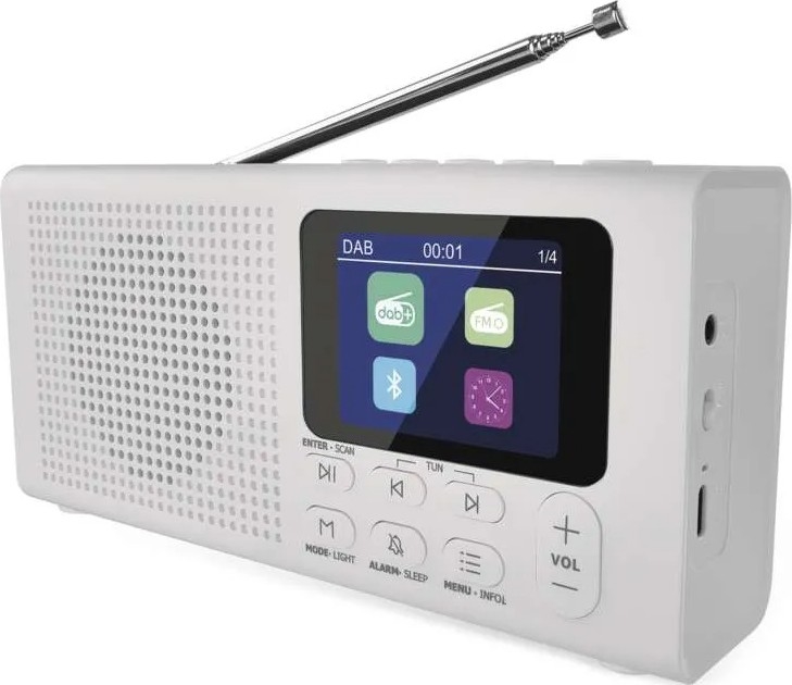 Radio DAB DAB+ FM 3W/5V/4xAA white