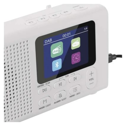 Radio DAB DAB+ FM 3W/5V/4xAA white