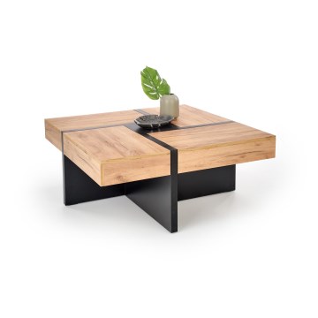 RADIX Coffee Table 100 x 100 cm, Black/Brown