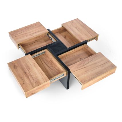 RADIX Coffee Table 100 x 100 cm, Black/Brown
