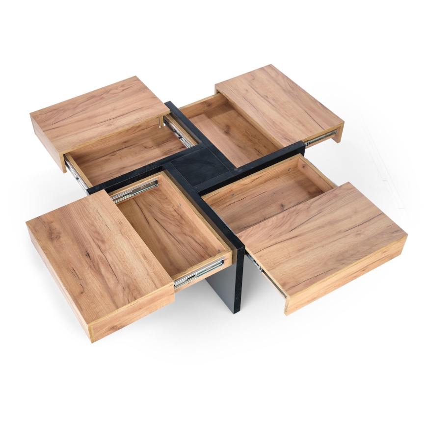 RADIX Coffee Table 100 x 100 cm, Black/Brown