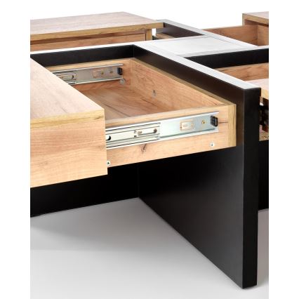 RADIX Coffee Table 100 x 100 cm, Black/Brown