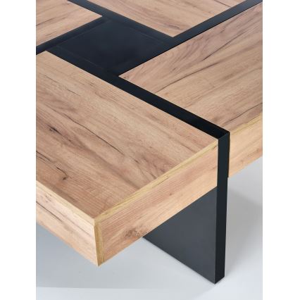 RADIX Coffee Table 100 x 100 cm, Black/Brown