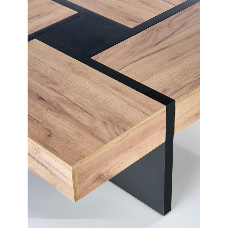 RADIX Coffee Table 100 x 100 cm, Black/Brown