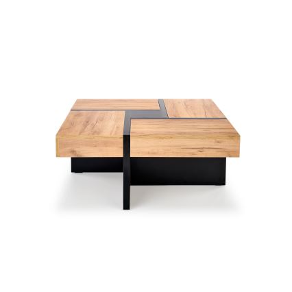 RADIX Coffee Table 100 x 100 cm, Black/Brown