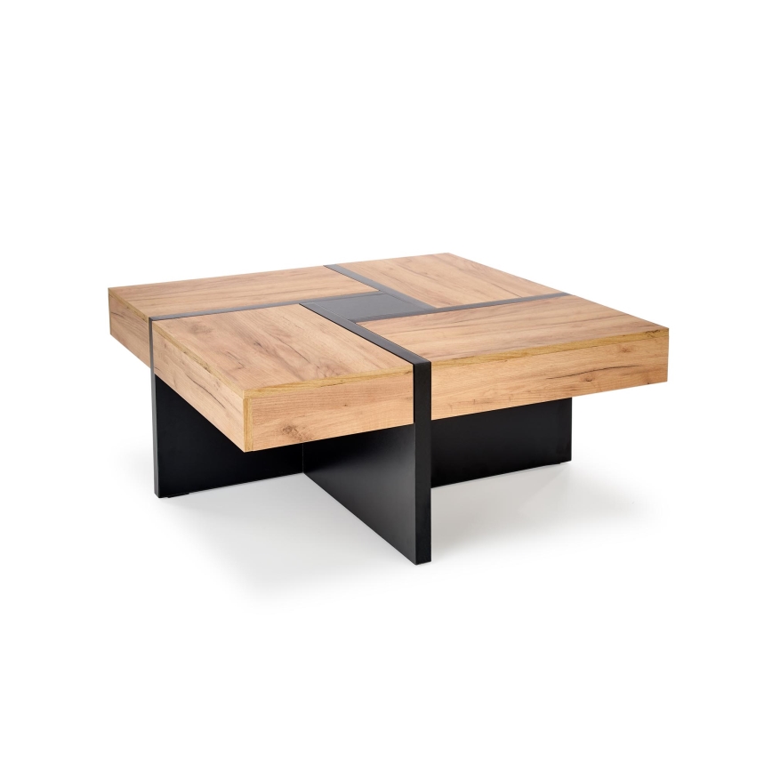RADIX Coffee Table 100 x 100 cm, Black/Brown