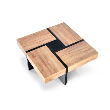 RADIX Coffee Table 100 x 100 cm, Black/Brown