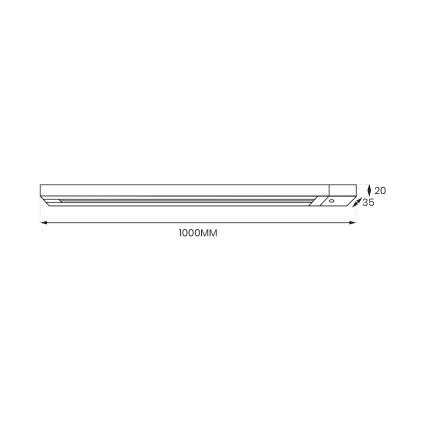 Rail system 1-phase TRACK 1 m black