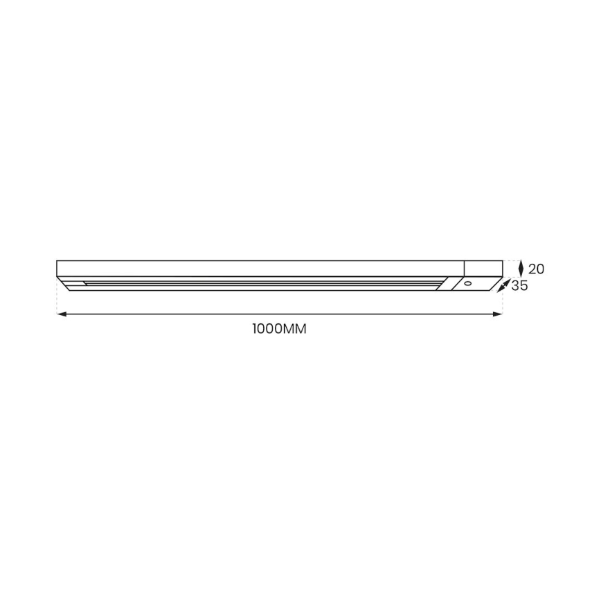 Rail system 1-phase TRACK 1 m black
