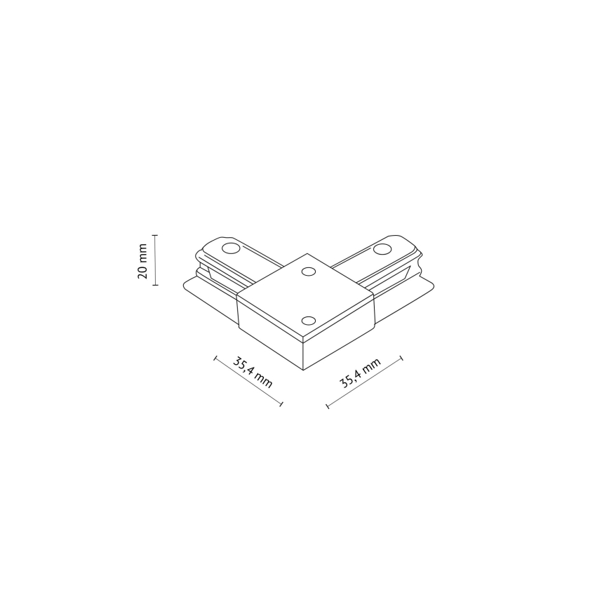 Rail system end cap 1-phase TRACER angular white