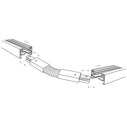 Rail system end cap 1-phase TRACER flexible white