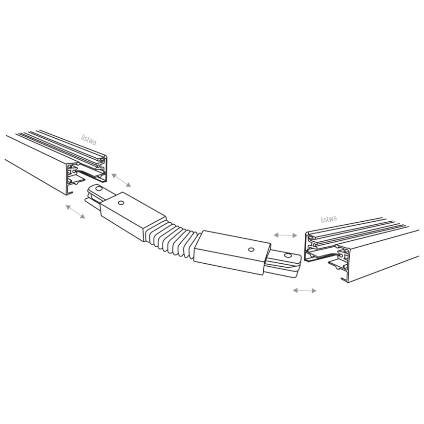 Rail system end cap 1-phase TRACER flexible white