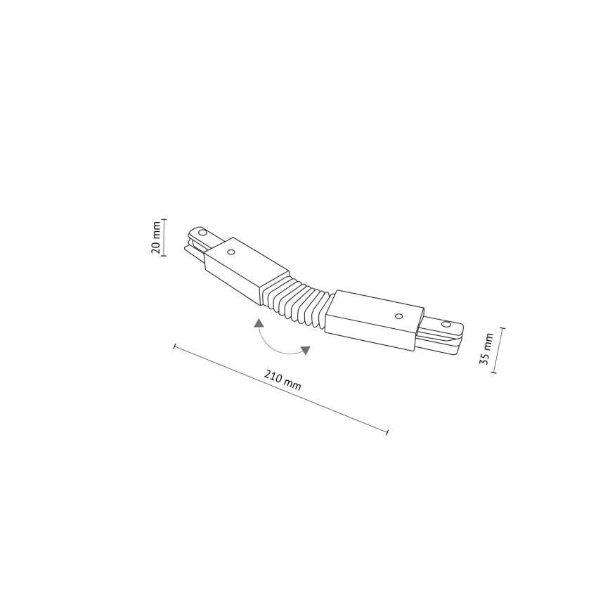 Rail system end cap 1-phase TRACER flexible white