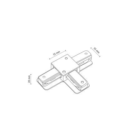 Rail system end cap 1-phase TRACER T-connector white