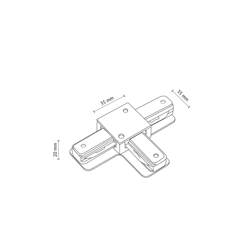 Rail system end cap 1-phase TRACER T-connector white