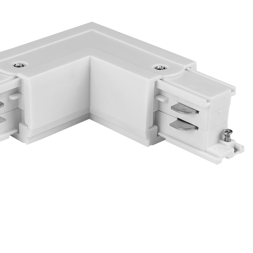Rail system end cap 3-phase TRACER angular white