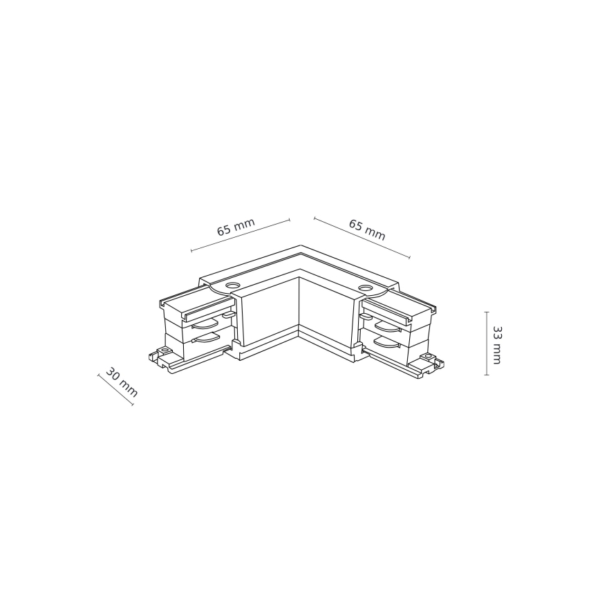 Rail system end cap 3-phase TRACER angular white