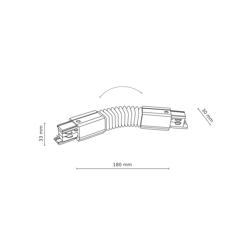 Rail system end cap 3-phase TRACER flexible white