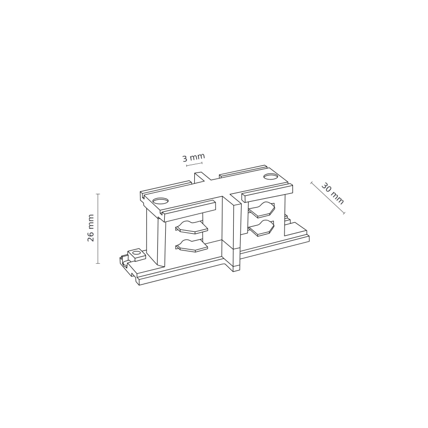 Rail system end cap 3-phase TRACER straight white