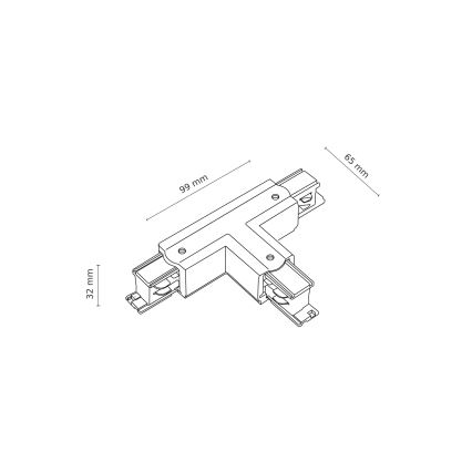 Rail system end cap 3-phase TRACER T-connector white