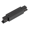 Rail system end cap with power connection 3-phase TRACER straight black