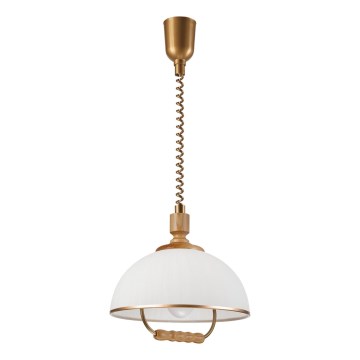 RAMONA height-adjustable pendant light 1xE27/60W/230V brown/white/oak