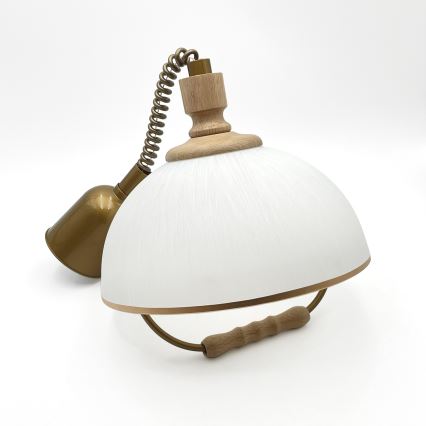 RAMONA height-adjustable pendant light 1xE27/60W/230V brown/white/oak