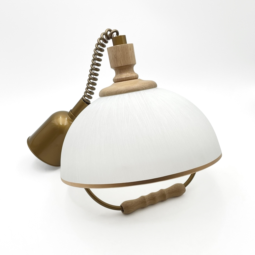 RAMONA height-adjustable pendant light 1xE27/60W/230V brown/white/oak