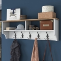 RANI wall-mounted coat rack, 120×37×22 cm, white/beige