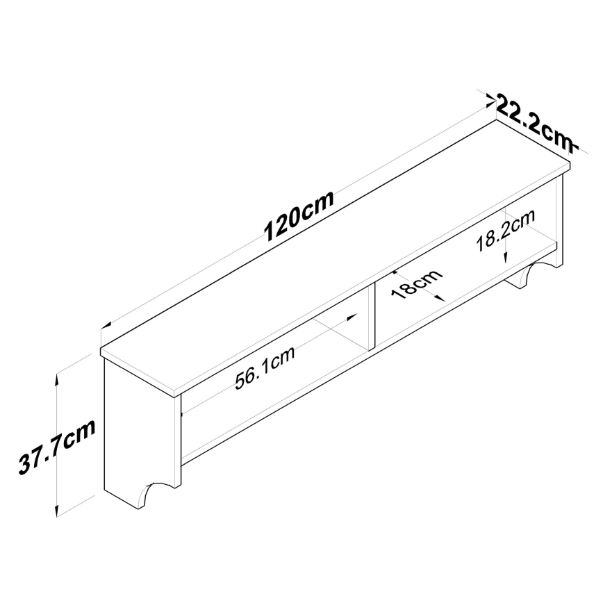 RANI wall-mounted coat rack, 120×37×22 cm, white/beige