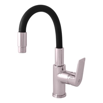 RAV Slezák CO119.0/15 - COLORADO 25 cm Kitchen mixer tap with flexible spout, Black/Polished Chrome