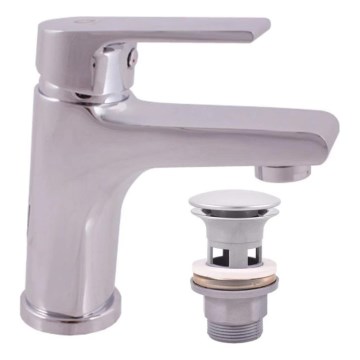 RAV Slezák CO127.0 - Basin mixer + pop-up waste COLORADO 14.3 cm polished chrome