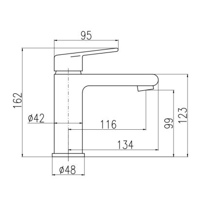 RAV Slezák CO128.0CMATZ - COLORADO 16.2 cm Washbasin Faucet, Black/Gold