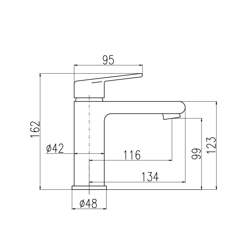 RAV Slezák CO129.0 - COLORADO basin mixer with pop-up waste, 16.2 cm, polished chrome