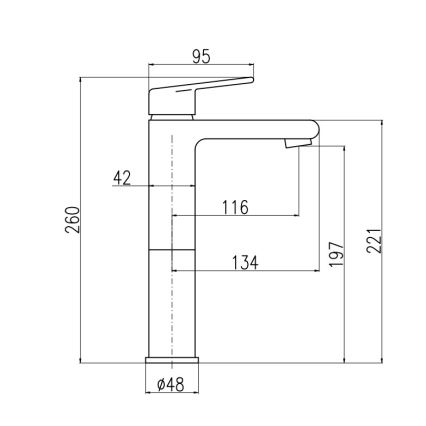 RAV Slezák CO130.0CMATZ - COLORADO 26 cm Basin Mixer Tap, Black/Gold