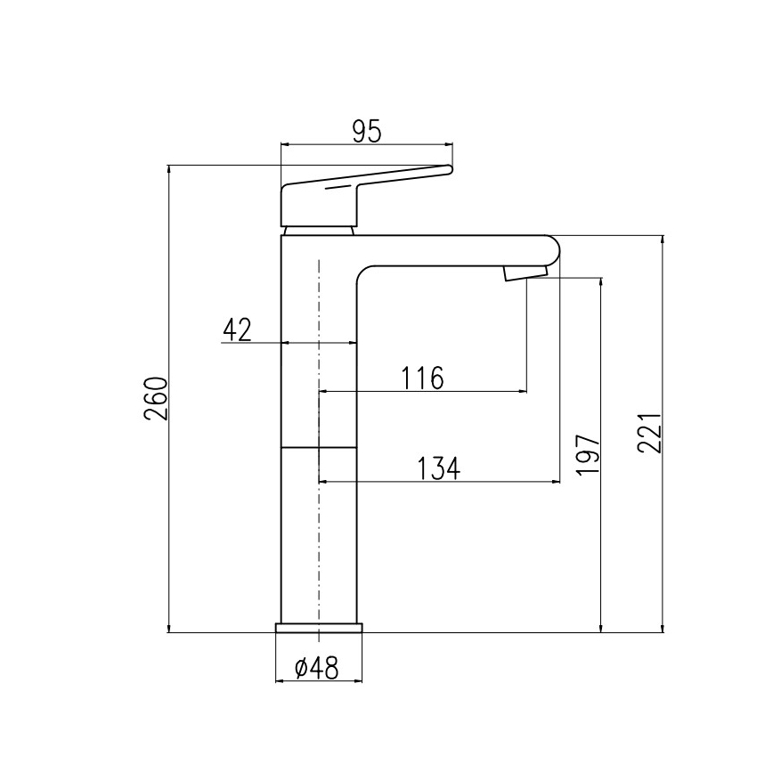 RAV Slezák CO130.0CMATZ - COLORADO 26 cm Basin Mixer Tap, Black/Gold