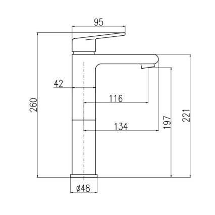 RAV Slezák CO130.0Z - COLORADO Basin Mixer, 26 cm, Polished Gold