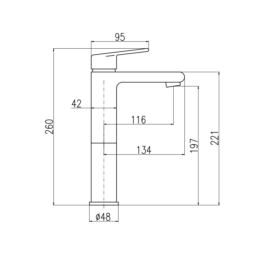 RAV Slezák CO130.0Z - COLORADO Basin Mixer, 26 cm, Polished Gold