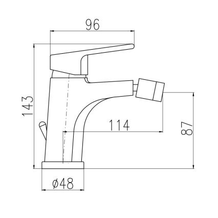 RAV Slezák CO145.0 - COLORADO 14.3 cm Bidet Faucet with Drain, Polished Chrome